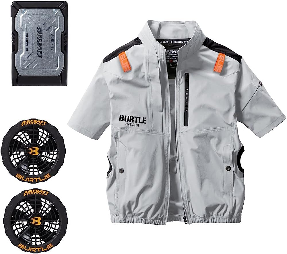 Direct delivery from Japan BURTLE Aircraft 2023 model cool touch  short-sleeved jacket new 19V battery fan set (gray limited edition rush  sale)