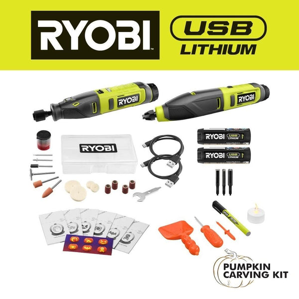 RYOBI USB 鋰 2 工具組合套裝，附雕刻工具-新品獨家販售