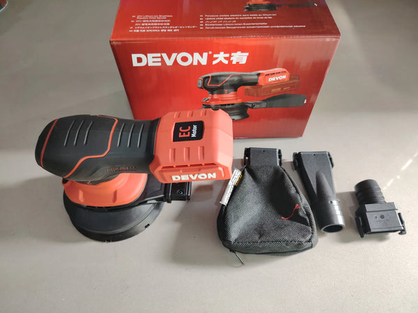 大有DEVON 125MM圓型砂紙機(鋰20V)(無刷) 2101-Li-20(淨機) DEVON