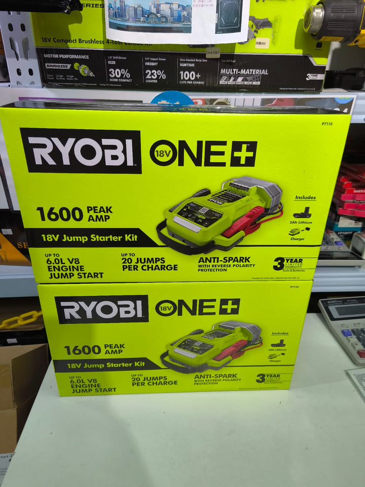 RYOBI 18V ONE+ JUMP STARTER KIT P7110+ 2Ah Battery SET RYOBI