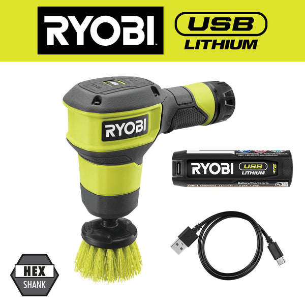 RYOBI USB lithium battery scrubber kit-new product exclusive sale 