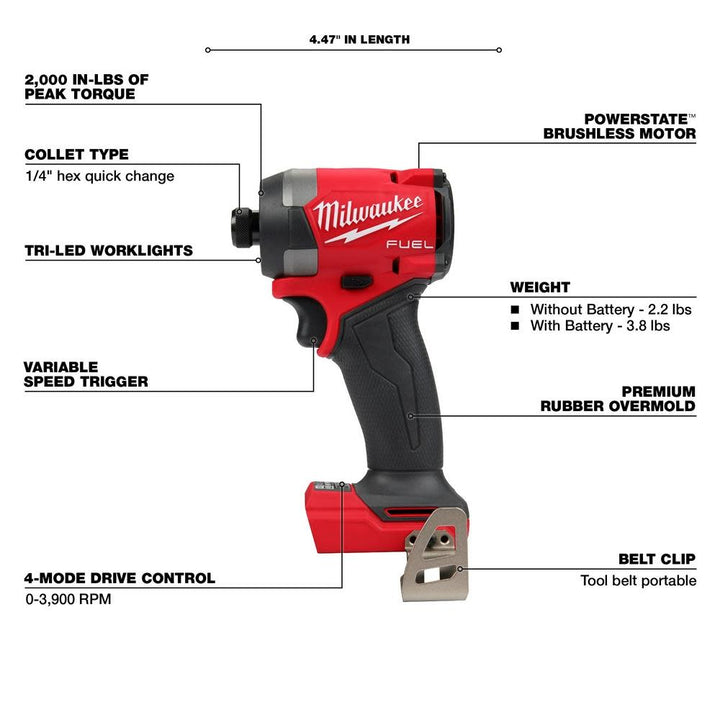 2022新款Milwaukee M18 FUEL 1/4" 六角衝擊起子（淨機）現貨 PIPELINE 2022 -美沃奇Milwaukee （美行）