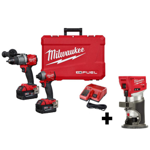 美沃奇MILWAUKEE 2997-22 M18 FUEL 2 雙電5.0組合套裝+ M18羅機 MILWAUKEE美沃奇（美行）